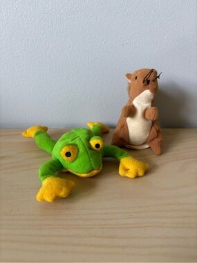 McDonald’s 1993 Ty Plush Frog and Brown Mouse Duo